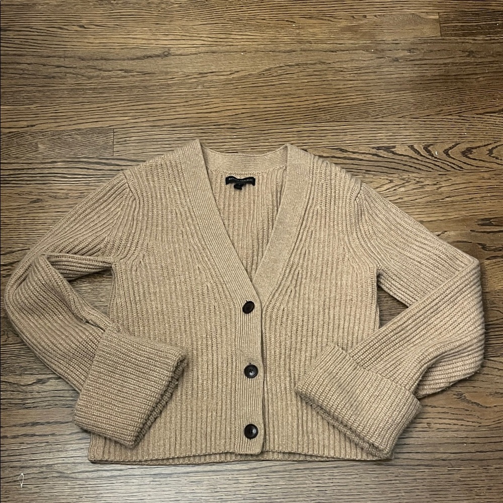 Banana Republic Tan WOOL AND CASHMERE Cardigan
